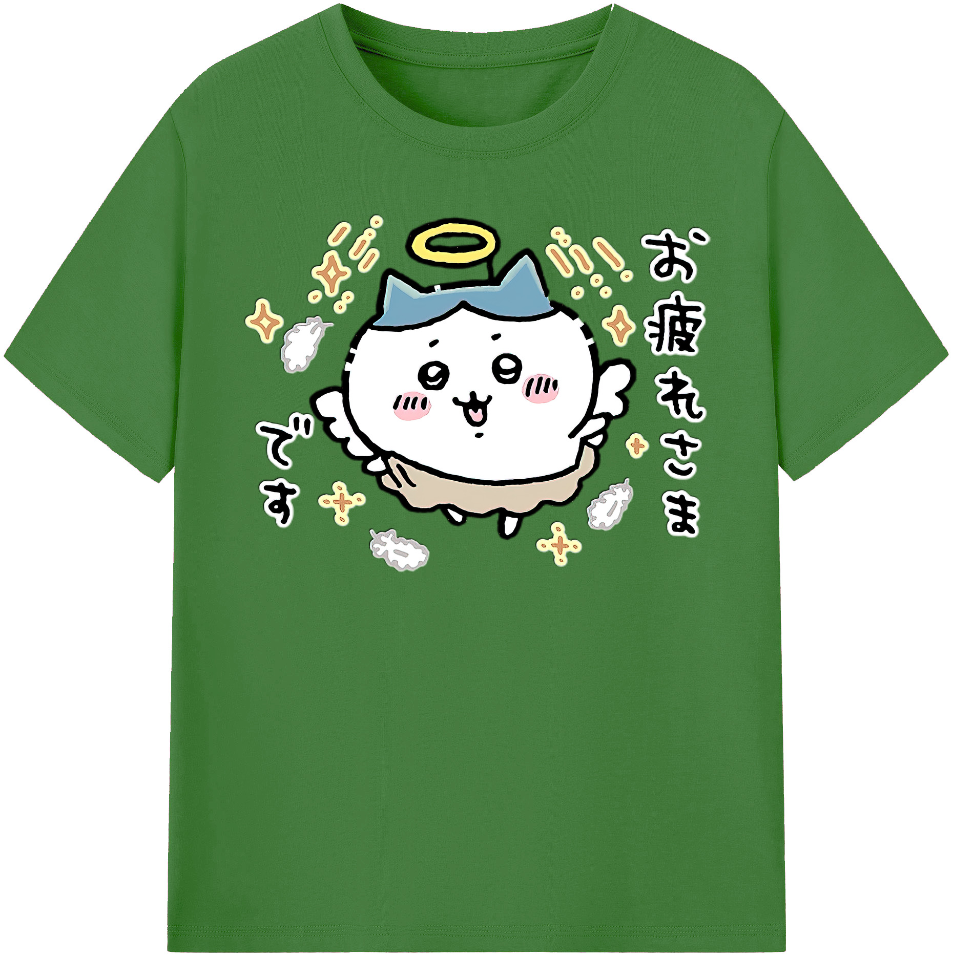 （画像用） ちいかわ ハチワレ Chii-kawa hachiware レディースカジュアルプリントTシャツ（綿100％）